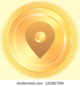 An Illustrated Icon Isolated on a Background - Map Pointer Open