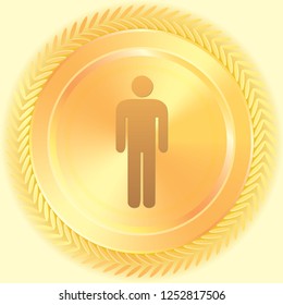 An Illustrated Icon Isolated on a Background - Male Silhouette