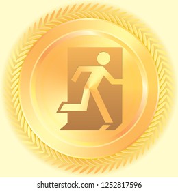 An Illustrated Icon Isolated on a Background - Fire Exit