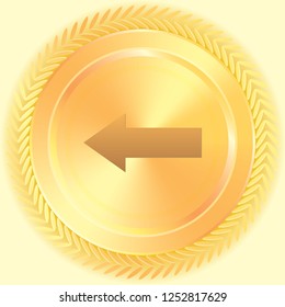 An Illustrated Icon Isolated on a Background - Left Arrow