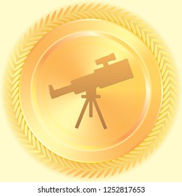 An Illustrated Icon Isolated on a Background - Large Telescope