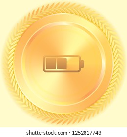An Illustrated Icon Isolated on a Background - Half Battery
