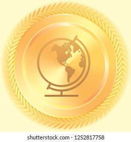 An Illustrated Icon Isolated on a Background - Globe North America South America