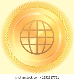 An Illustrated Icon Isolated on a Background - Globe