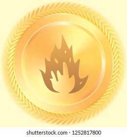 An Illustrated Icon Isolated on a Background - Flames