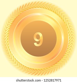 An Illustrated Icon Isolated on a Background - Circle 9 Filled