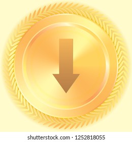 An Illustrated Icon Isolated on a Background - Down Arrow