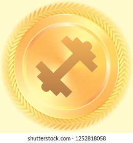 An Illustrated Icon Isolated on a Background - Dumbbell