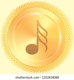 An Illustrated Icon Isolated on a Background - Demi Semi Quaver