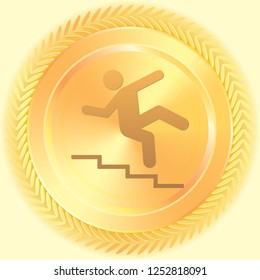 An Illustrated Icon Isolated on a Background - Danger Stairs