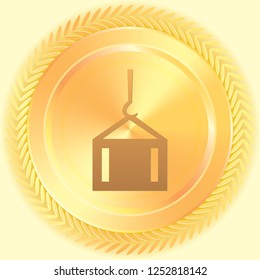 An Illustrated Icon Isolated on a Background - Crane Lift
