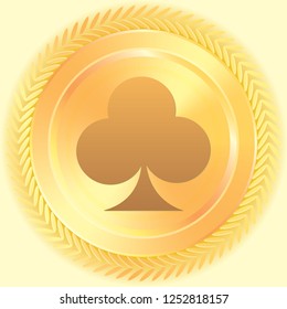 An Illustrated Icon Isolated on a Background - Clubs Card Suit