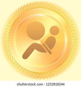 An Illustrated Icon Isolated on a Background - Airbag Fault Light