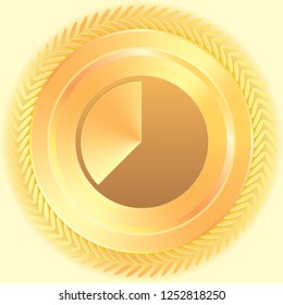 An Illustrated Icon Isolated on a Background - 62 Percent Pie Chart