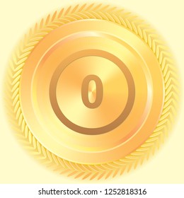 An Illustrated Icon Isolated on a Background - Circle 0 Outline