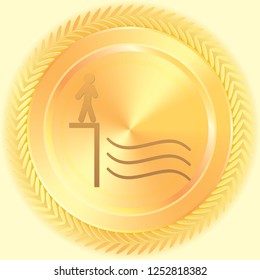 An Illustrated Icon Isolated on a Background - Beware of Water