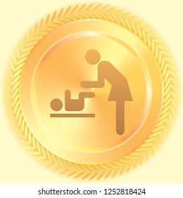 An Illustrated Icon Isolated on a Background - Baby Change