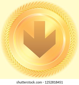 An Illustrated Icon Isolated on a Background - Arrow Down