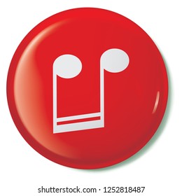 An Illustrated Icon Isolated on a Background - Upside Down Semi Quavers