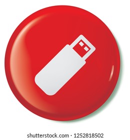 An Illustrated Icon Isolated on a Background - USB Stick