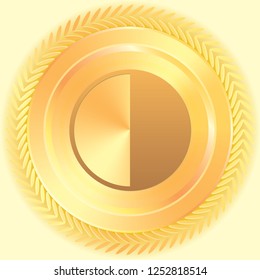 An Illustrated Icon Isolated on a Background - 50 Percent Pie Chart