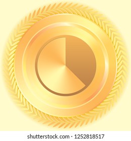 An Illustrated Icon Isolated on a Background - 37 Percent Pie Chart