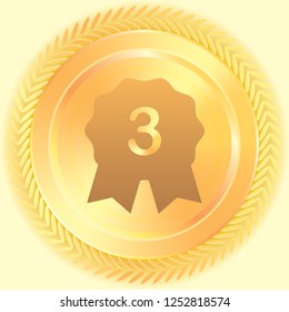 An Illustrated Icon Isolated on a Background - 3rd Place Rosette