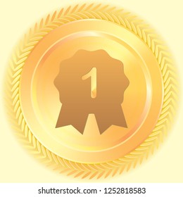 An Illustrated Icon Isolated on a Background - 1st Place Rosette