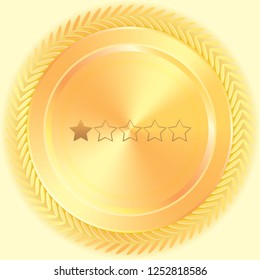 An Illustrated Icon Isolated on a Background - 1 Star Rating