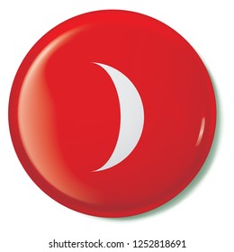 An Illustrated Icon Isolated on a Background - Waxing Crescent Moon