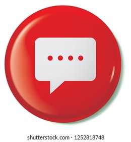 An Illustrated Icon Isolated on a Background - Square Message Bubble