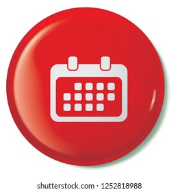 An Illustrated Icon Isolated on a Background - Rounded Calendar