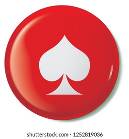 An Illustrated Icon Isolated on a Background - Spades Card Suit