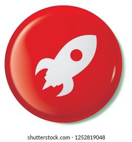 An Illustrated Icon Isolated on a Background - Space Rocket