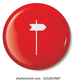 An Illustrated Icon Isolated on a Background - Sign Post Right