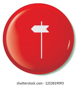 An Illustrated Icon Isolated on a Background - Sign Post Left