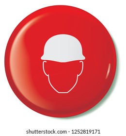 An Illustrated Icon Isolated on a Background - Safety Helmet