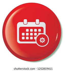 An Illustrated Icon Isolated on a Background - Rounded Calendar Configure
