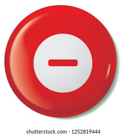 An Illustrated Icon Isolated on a Background - Round Minus Selected