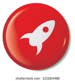 An Illustrated Icon Isolated on a Background - Rocket