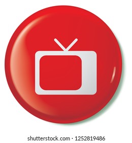 An Illustrated Icon Isolated on a Background - Retro Television