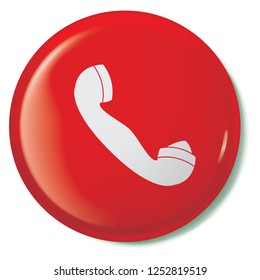An Illustrated Icon Isolated on a Background - Retro Telephone