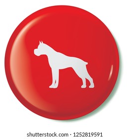 An Illustrated Icon Isolated on a Background - Pitbull Guard Dog