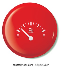 An Illustrated Icon Isolated on a Background - Petrol Gauge Empty