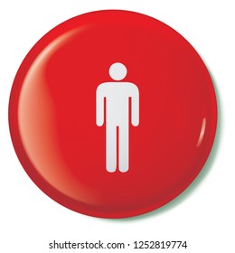 An Illustrated Icon Isolated on a Background - Male Silhouette