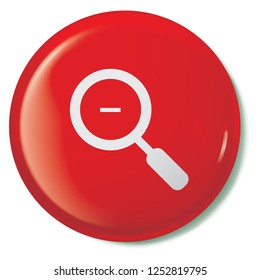 An Illustrated Icon Isolated on a Background - Magnifying Glass Zoom Out
