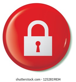 An Illustrated Icon Isolated on a Background - Lock Locked