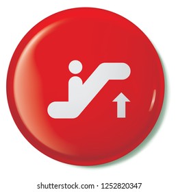 An Illustrated Icon Isolated on a Background - Escalator Up