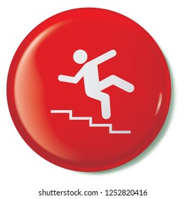 An Illustrated Icon Isolated on a Background - Danger Stairs