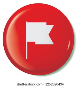 An Illustrated Icon Isolated on a Background - Cut Out Flag Waving